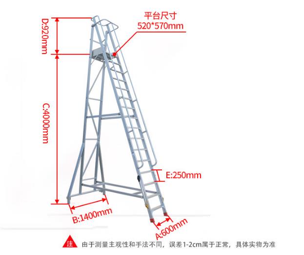 機(jī)械操作工作平臺可折疊安全梯