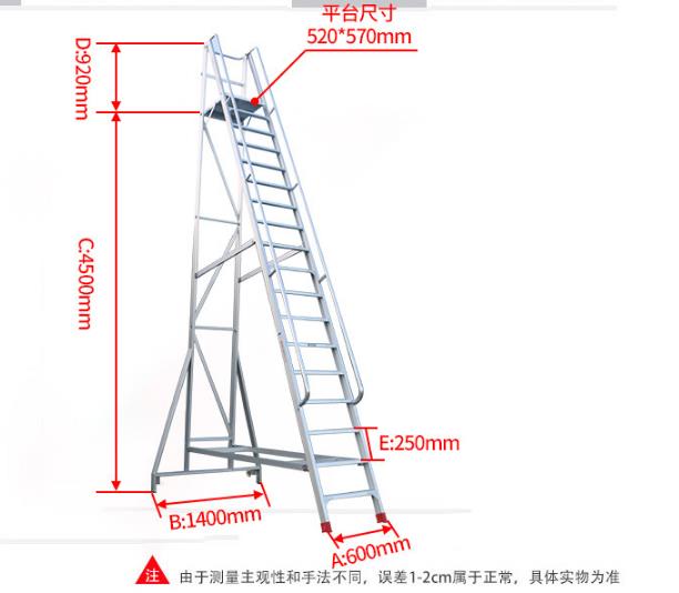 機(jī)械操作工作平臺可折疊安全梯
